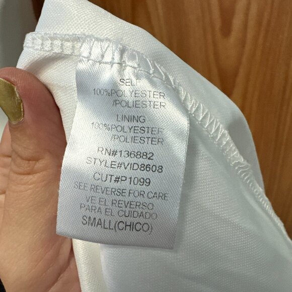 Windsor White Mesh Maxi Dress Criss Cross Back Adjustable Straps S Small - Picture 10 of 10